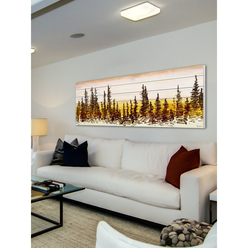" Pine Tree Sunset " by Parvez Taj, 20" H x 60" W x 1.5" D