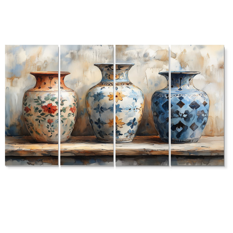 Ensemble de salon rose avec art floral en céramique, H 32 po x l 64 po