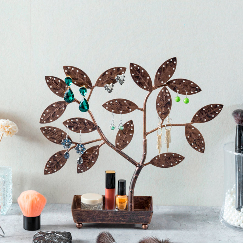 Porte-bijoux à conception d'arbre avec plateau