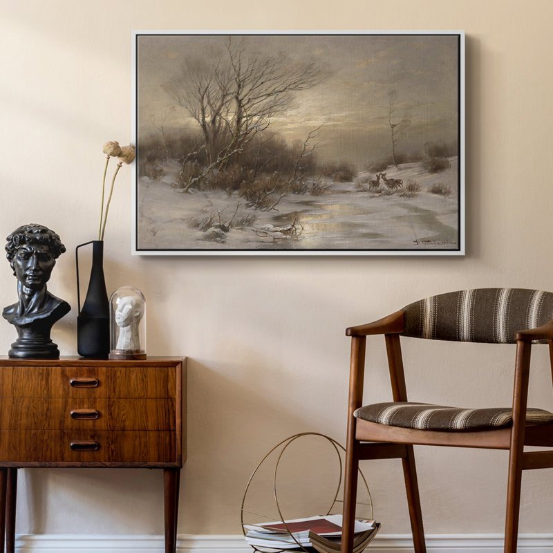 Paysage rétro - CCLxxiv, H 17 po x l 25 po, Toile encadrée flottée blanche