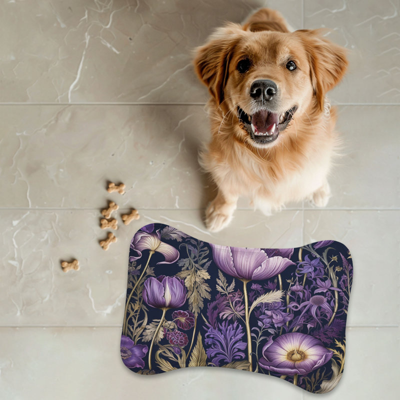 Tapis d'alimentation en os 1 pièce Lavender Blooms, Moyen (18 po)