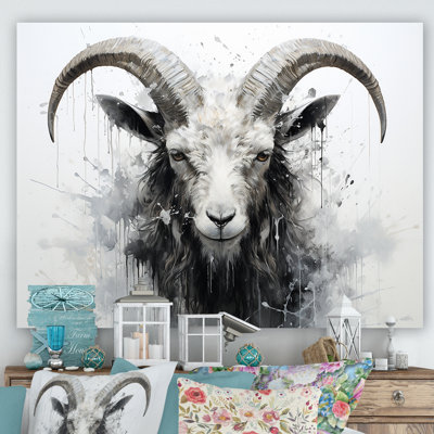 Impression sur toile, "Ram noir et blanc"