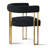 Set of 4 Chenille 18.3" Seat Height Upholstered Gold Dining Armchair-1374391525