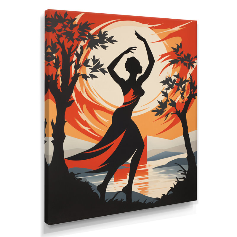 «Dancing Under The Full Moon - Dancer», reproduction d'art murale, Toile tendue, H 20 po x l 12 po