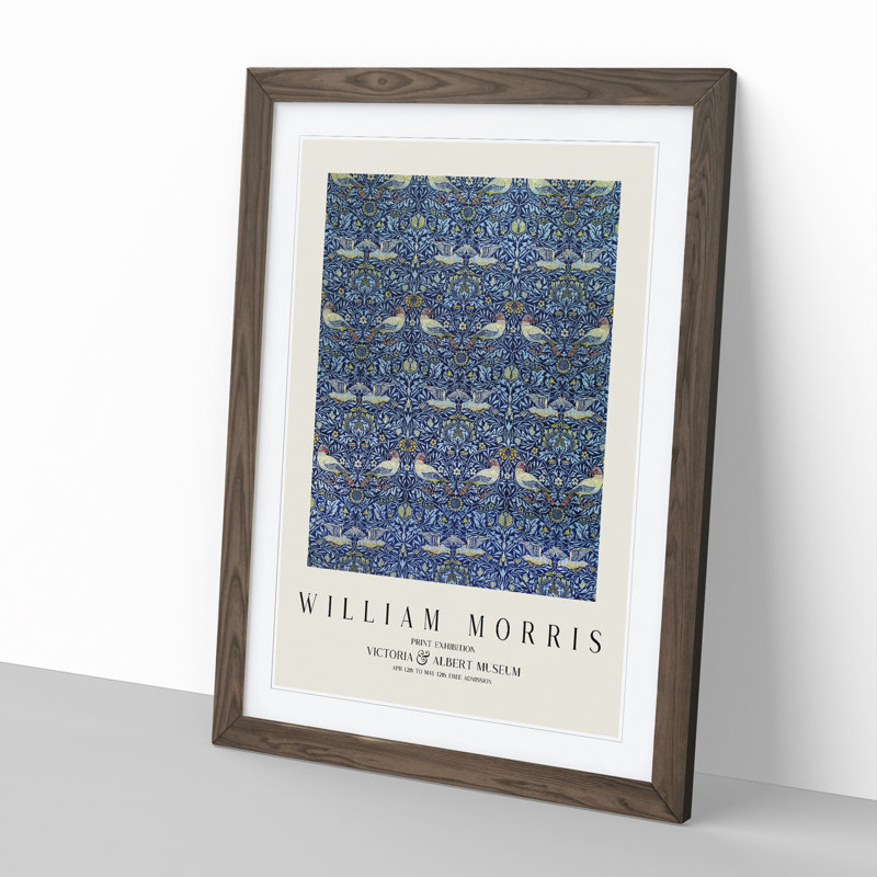 Birds Vol.1 by William Morris - Picture Frame Art Prints, 36cm H x 27cm W x 2cm D, Walnut