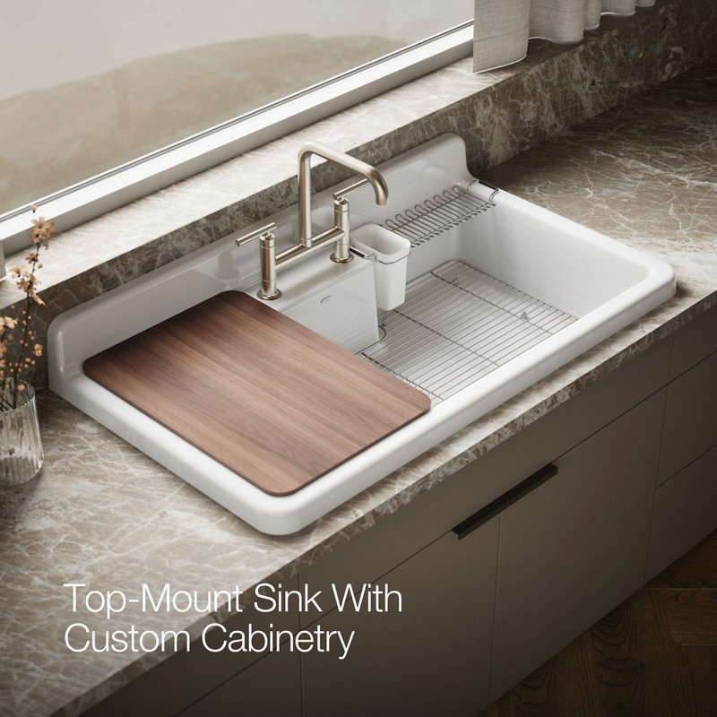 Farmstead® 45" L x 25" W Undermount Kitchen Sink, 2 Hole, Black