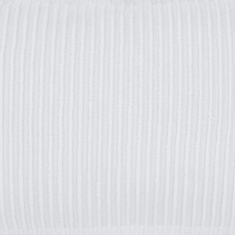 Jullian 100% Cotton Tufted Pillow Sham, Modern Stripe Design, Soft Breathable Decorative Cover, OEKO-TEX Certified, Machine Washable, Euro (26" x 26"), White, All-Season