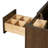 36 Inch Left Offset Single Oval Sink Bathroom Vanity with Carrara White Quartz Countertop 1.5 Inch in Brown Oak-1271895593-1271895573
