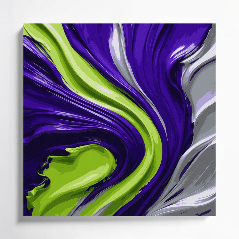 «Abstract Color Field 48», art mural sur toile mauve, H 16 po x l 16 po