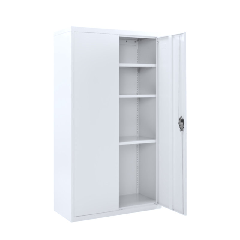 2 -Door 3 -Shelf Storage Cabinet, White  - 75cm(w) x  38cm(d) x 140cm(h)
