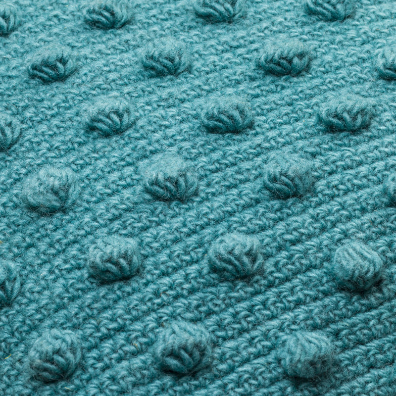Makrome 100% Cotton Throw Square Pillow, Turquoise, 18" x 18", Down