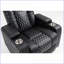 Fauteuil inclinable inclinable inclinable avec télécommande câblée, poches latérales, porte-gobelet, recharge sans fil Recliners | Cuir d'unité centrale | Noir-833792834