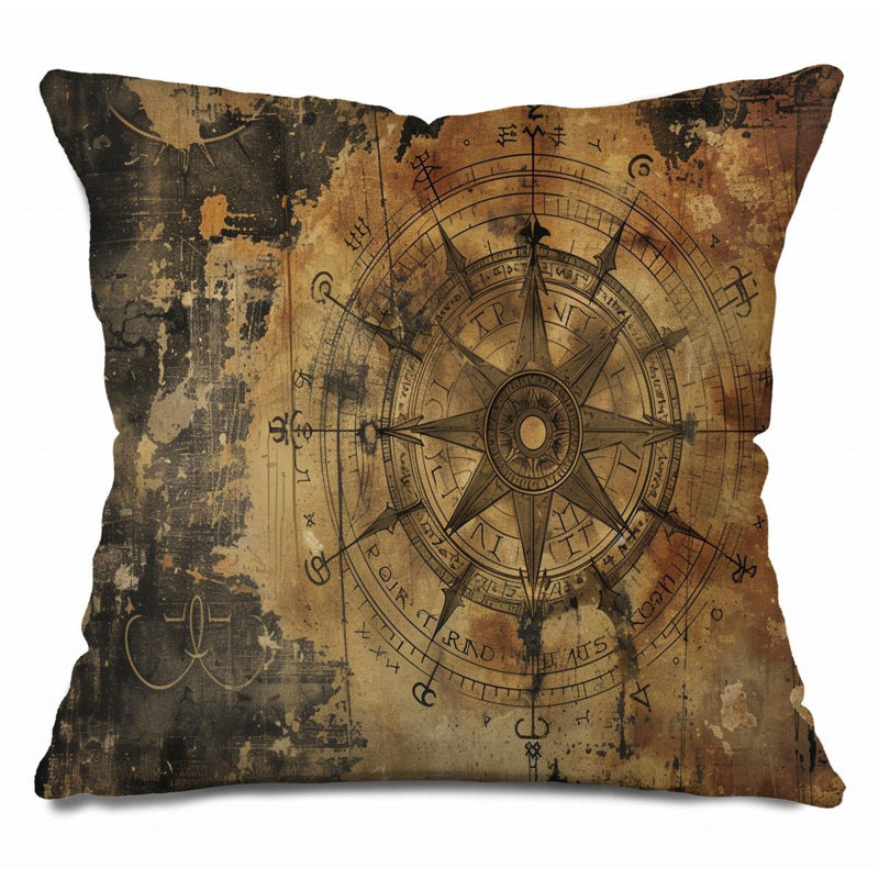 Nautical Microsuede Reversible Throw Pillow, 26" H x 26" W