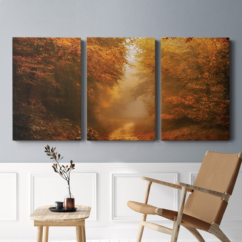 " Autumnal Walk " 3 - Pieces, 20" H x 16" W x 1" D