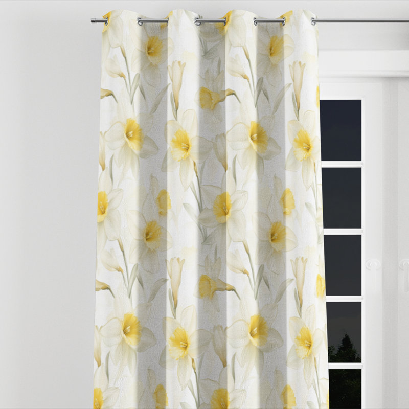 Rideau obscurcissant Floral Room, L 52 po x L 84 po, Œillets argentés
