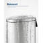 Stainless Steel Bathroom Trash Can with Lid, Slim Waterproof Garbage Can for Bedroom, Small Step-On Metal Trash Bin with Inner Bucket, Rear Handle, Soft Close Lid