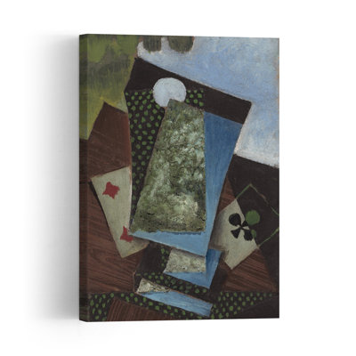 Ace Of Clubs And Four Of Diamonds, 1912 Abstract Contemporary Architecture Wall Art Print by Juan Gris - Wrapped Canvas Print