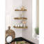 Tablettes d'angle murales, style rustique campagnard