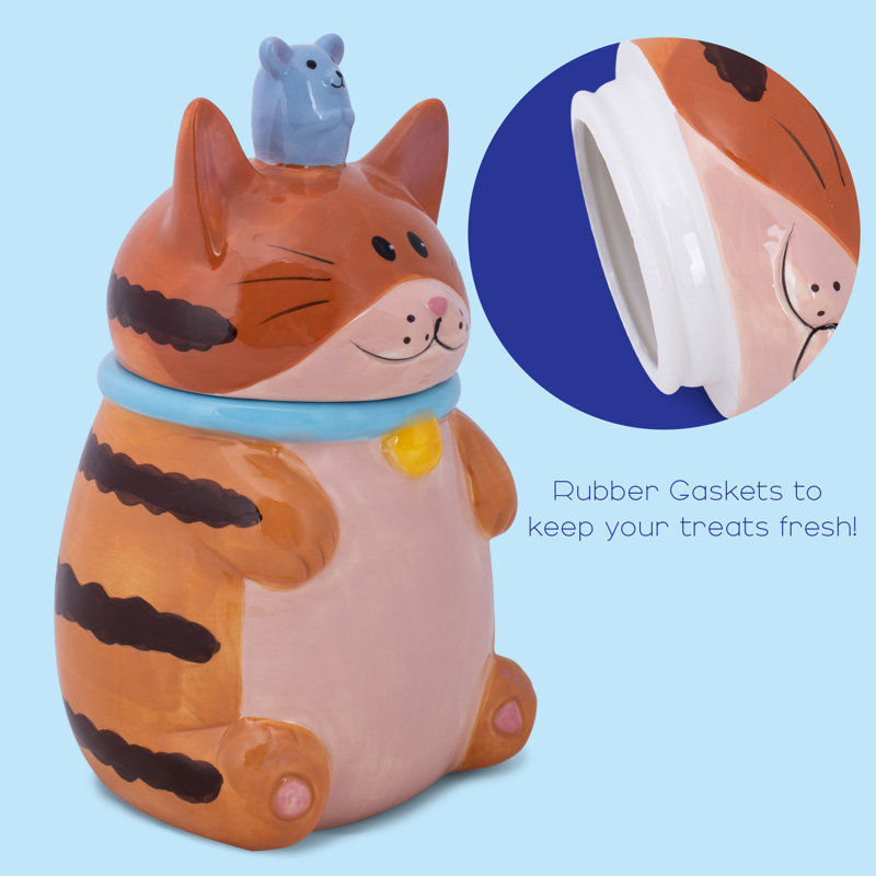 Cookie Jar Cat/Mouse Heavy Dolomite