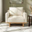 Chaise d'appoint moderne et minimaliste avec structure en bois massif, coussins moelleux et conception spacieuse - parfaite pour le salon, la chambre à coucher et le bureau-1155754296