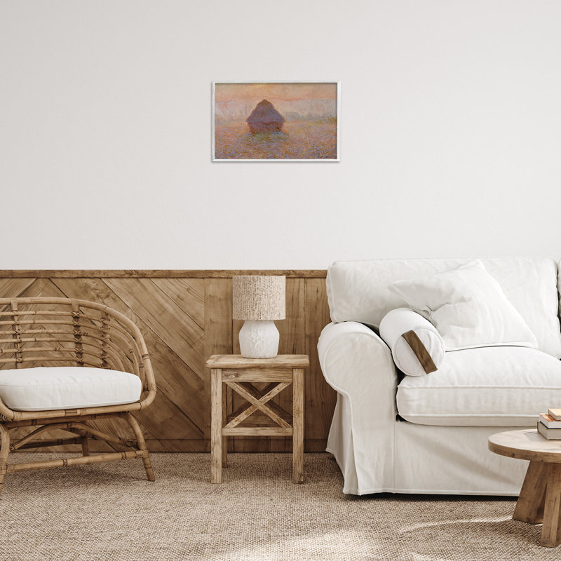 Giclée classique par Mon1000paintings, Estampe numérique encadrée blanc bord de mer, H 12 po x l 18 po
