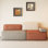 79.9 Inch Modular Sofa No Assembly Required Color Block Couch Movable Armrest Deep Seat Cotton and Velvet Living Room Furniture