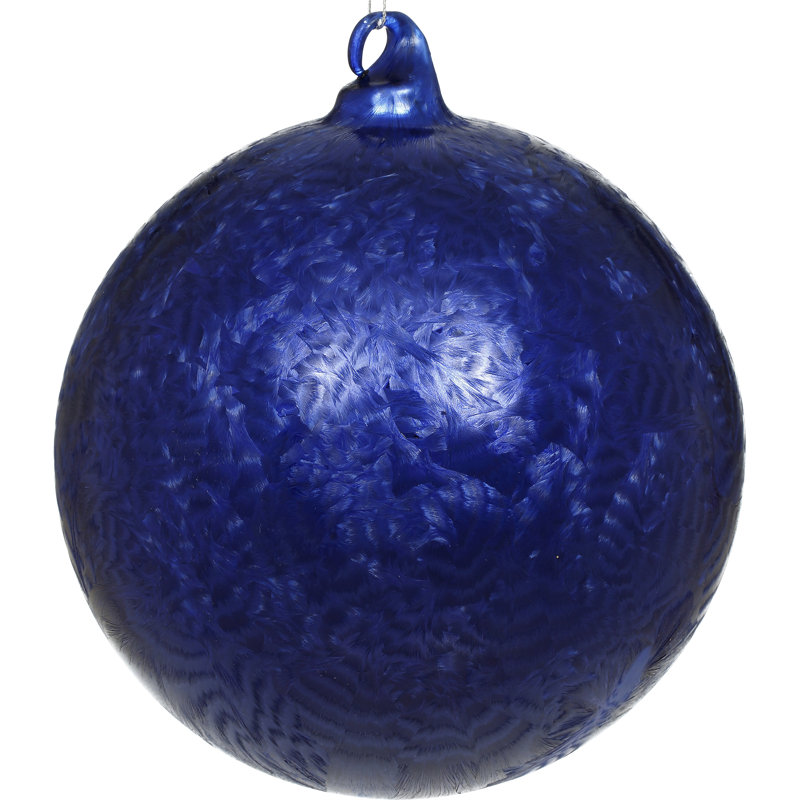 Frosted Ball Ornament Set, Blue, 7" H x 6" W x 6" D