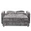 Lit en chenille gris de 62,74 po de hauteur avec porte-gobelets ajustables, hublots et 2 coussins modernes pour le salon-659651756
