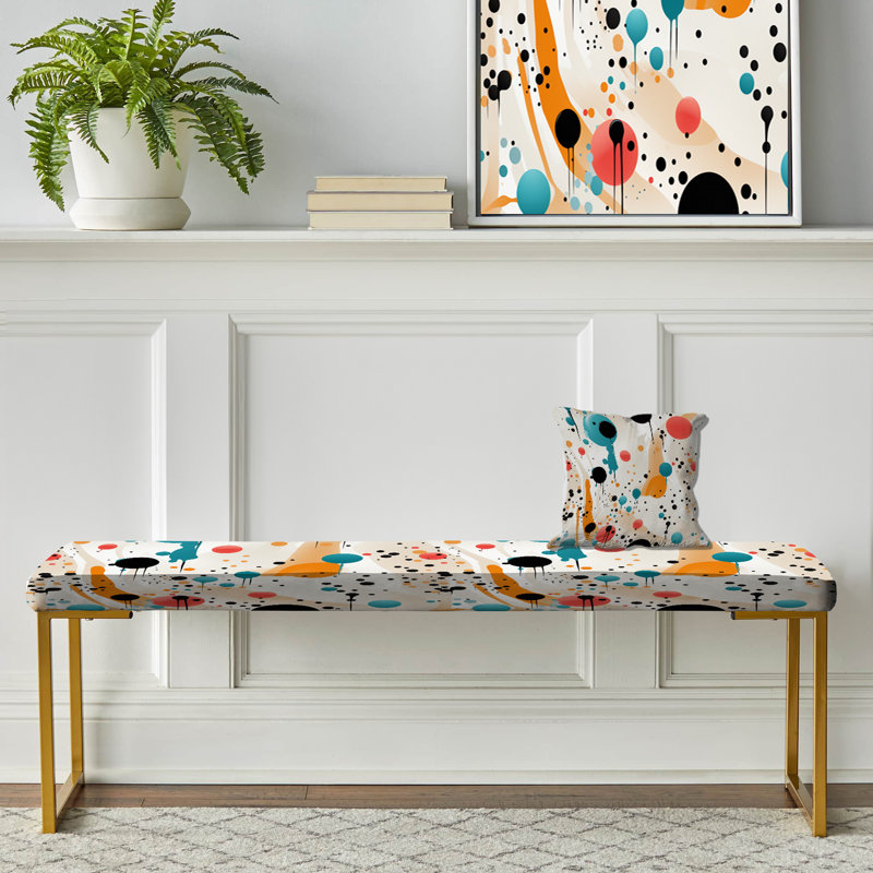 Banc rembourré Fashion, Yellow/Blue Abstract