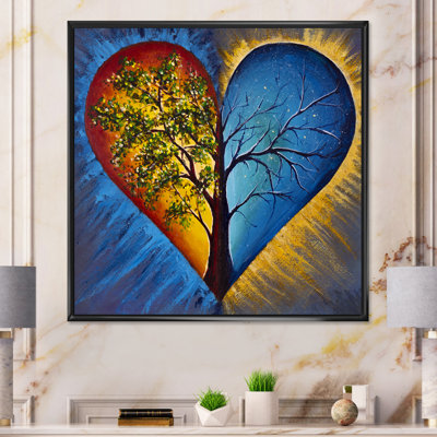 Arbre en bleu et orange - peinture