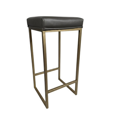 Tabouret de bar en cuir gris