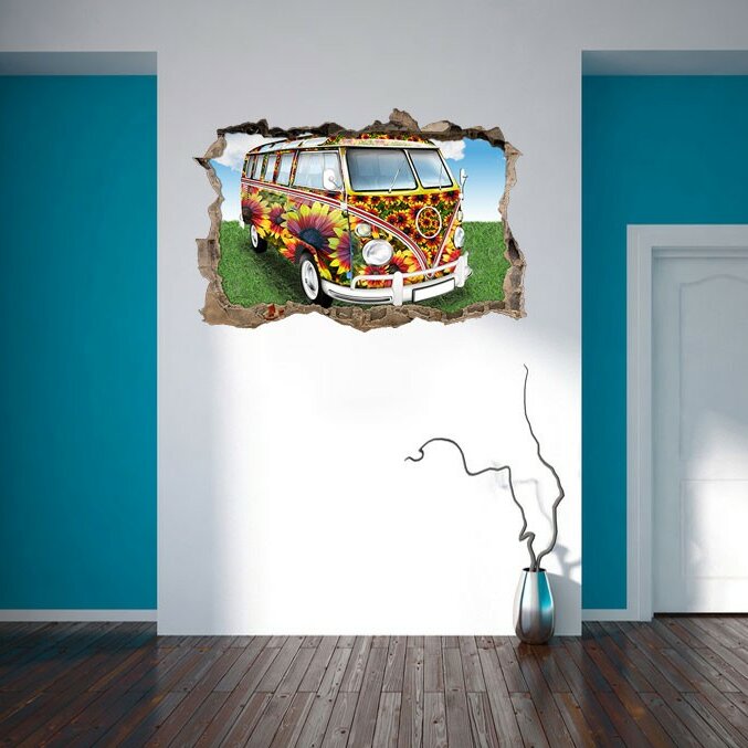 Wandtattoo Hippie Bus