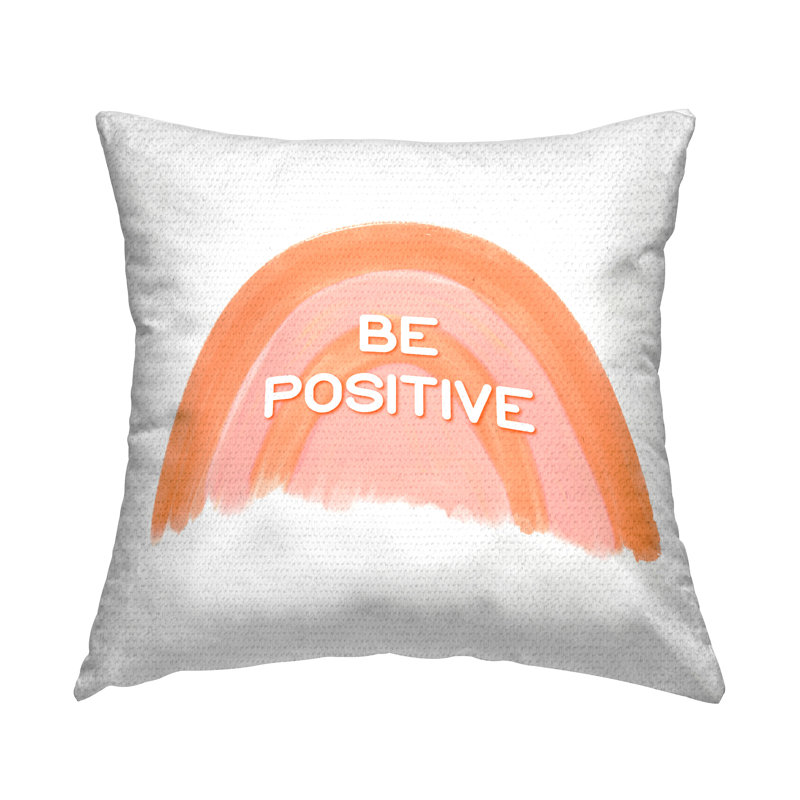 Coussin décoratif orange avec imprimé orange Be positif par Amber Clarkson