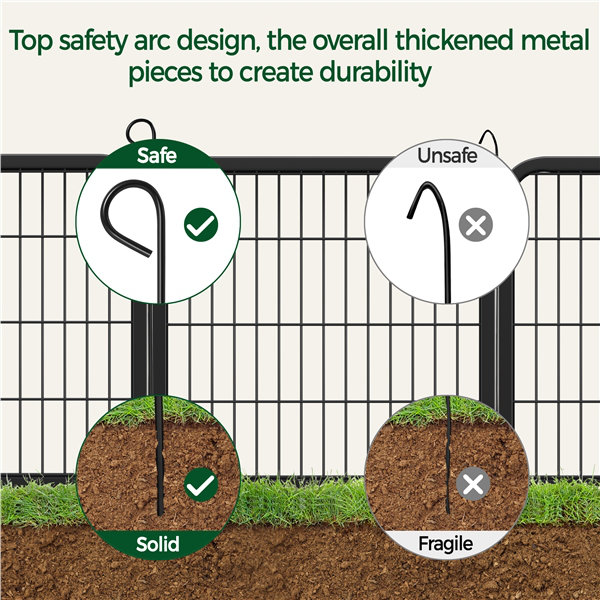 24'' H 16 Panel Metal Exercise Pen With Door