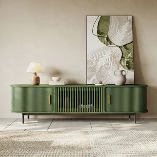 Meuble télé Mid-Century moderne, entièrement assemblé