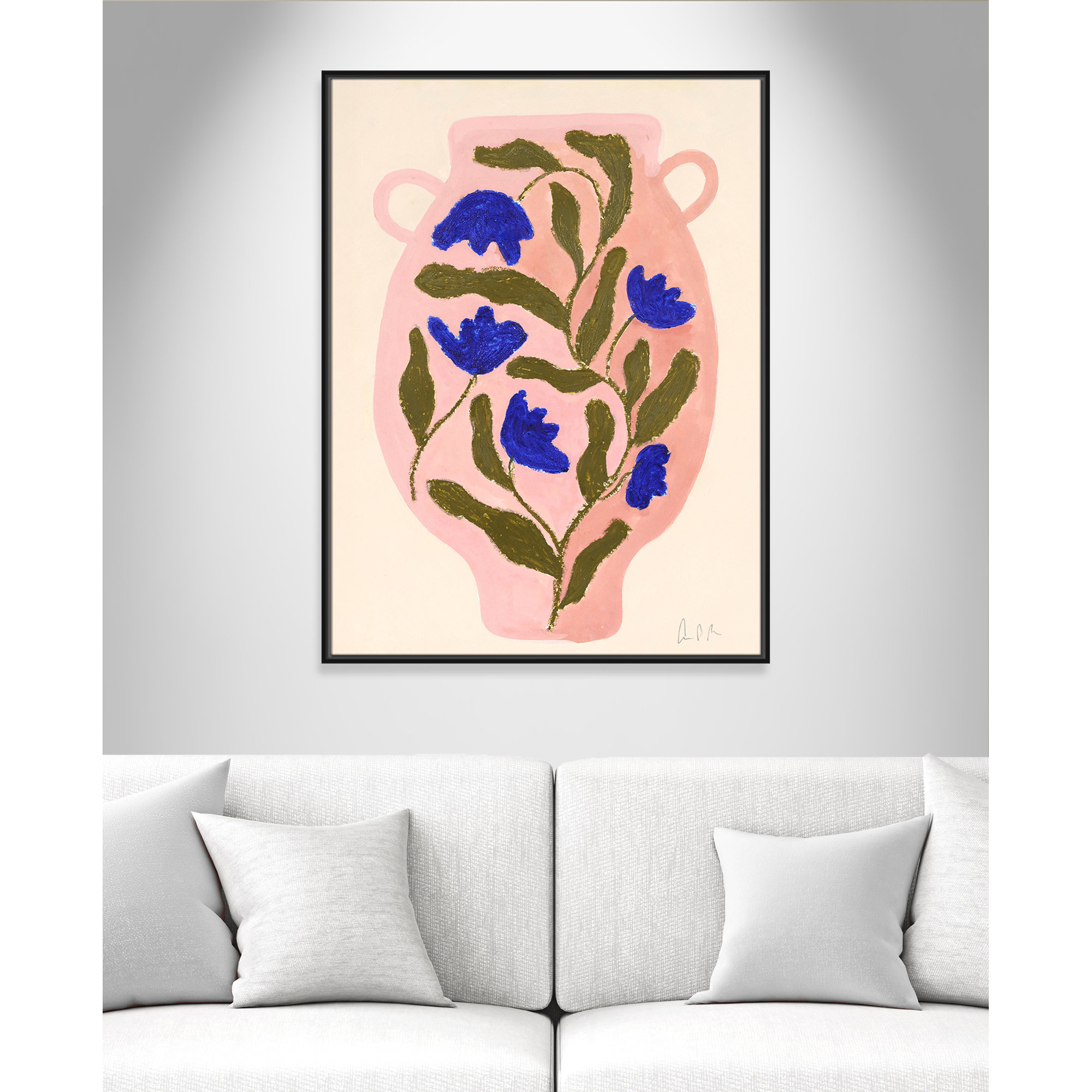 Vase No. 01 Print by Camilla Bergqvist, 41.5" H x 31.5" W, Black