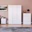 Oslo 3 Piece Bedroom Set (2 Drawer Bedside Chest, 4 Drawer Chest, 3 Door 2 Drawer Wardrobe), (100% FSC)-1388155579