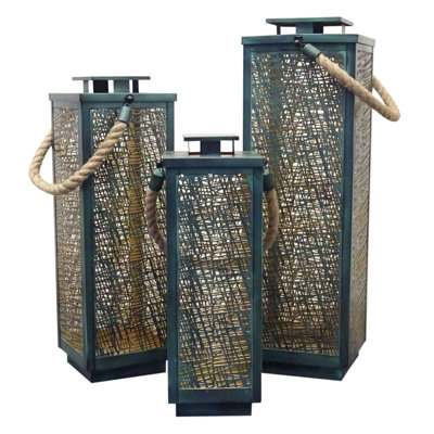 3 Piece Metal Wall Lantern Set