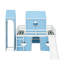 Lit mezzanine simple avec tente et tour rose Slide-114381500