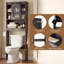 Armoire de rangement suspendue au-dessus des toilettes avec porte coulissante de style grange et étagères ouvertes-2005888415
