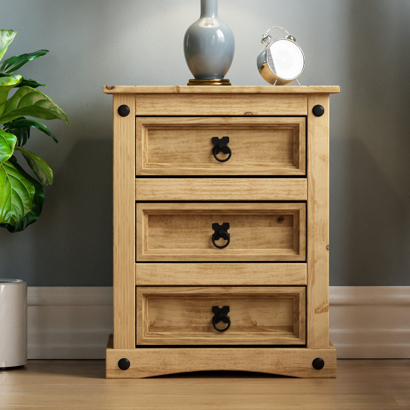 Natrone 48cm W Solid Wood Bedside Table