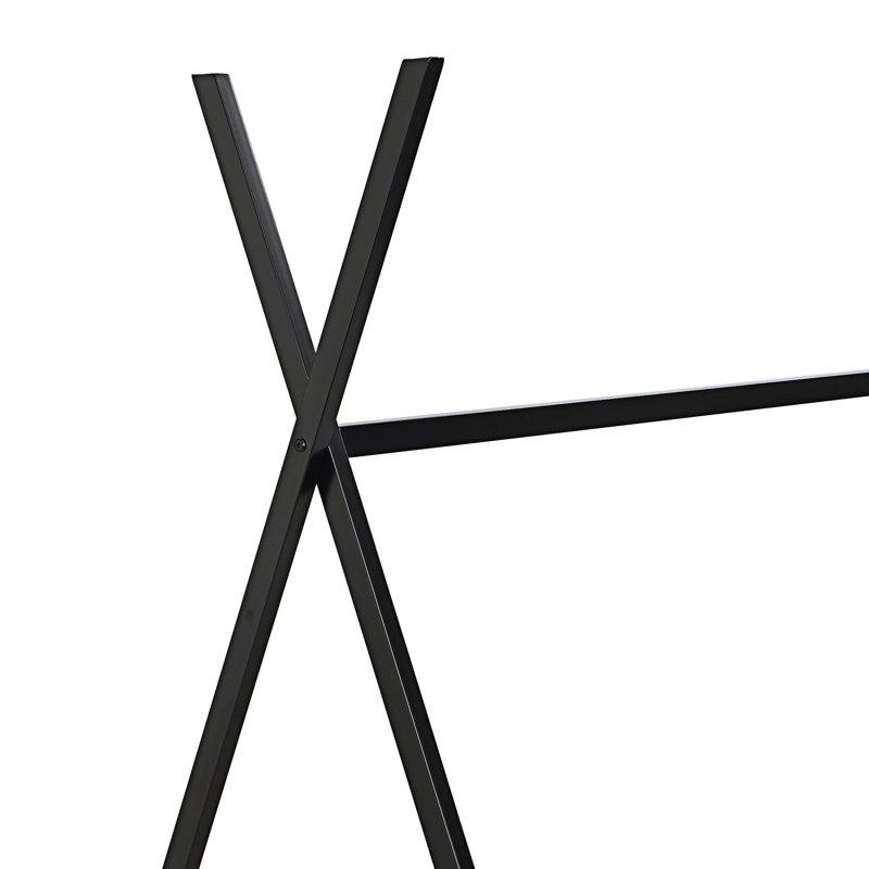 Lit plateforme en métal avec structure triangulaire, Noir