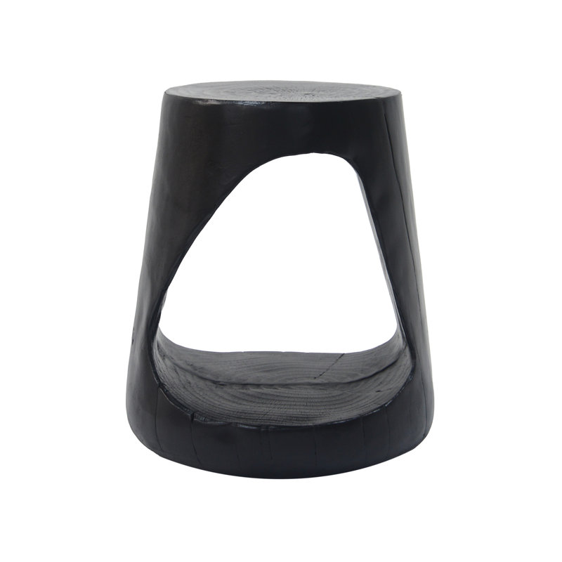 Stunning MGO Hollow Side Table With Wood-Like Texture And Natural Appeal, Black