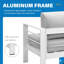 Ensemble de conversation modulaire en aluminium 4 pièces pour patio, canapé 7 places avec coussins et structure épais et table basse