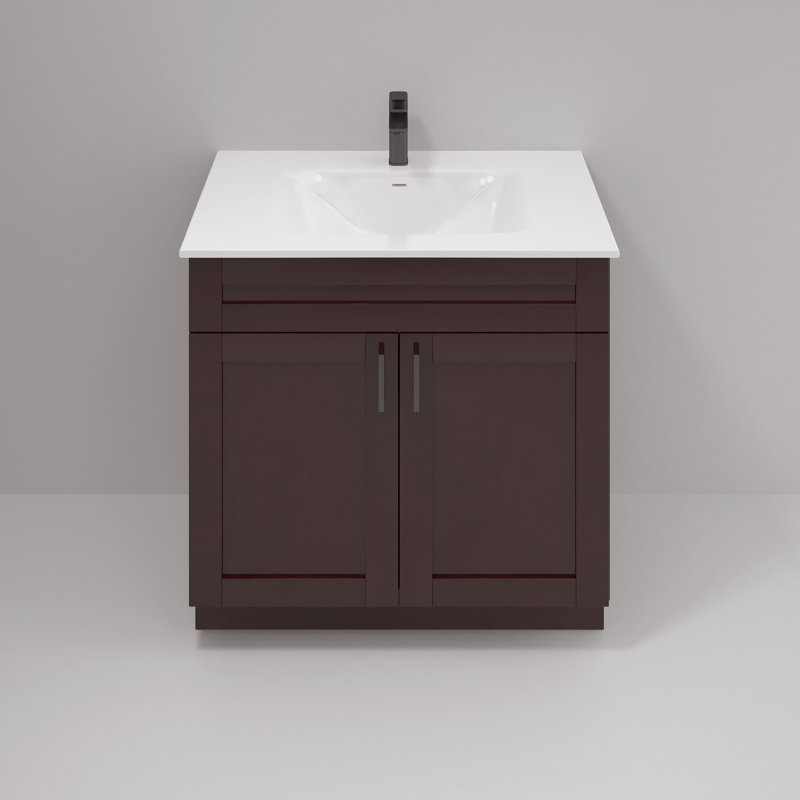 Ensemble de meuble-lavabo 36 po avec comptoir en résine de polyuréthane, Espresso