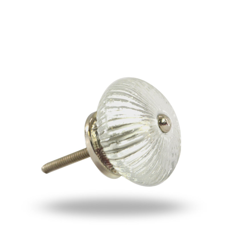 Oversized 1.8" Diameter Round Knob Multipack, Silver/Clear