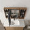 Armoire de toilette 41,7 po avec rangement, armoire à pharmacie murale avec porte miroir, tablettes réglables en verre