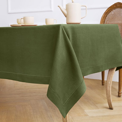 100% Pure Linen Hemstitch Table Cloth - Classic Hemstitch