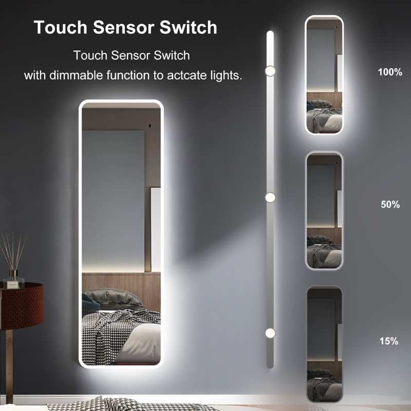 Miroir mural lumineux Norocel, 60 x 20