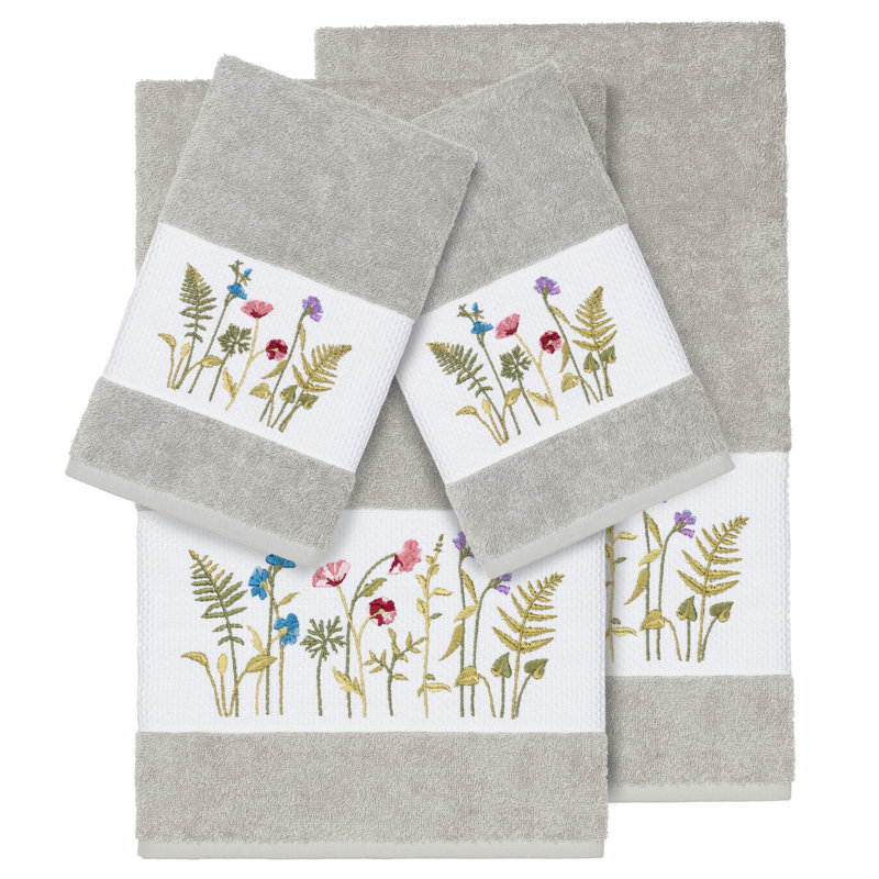 Serenity 4 Piece Towel Set, Light Gray